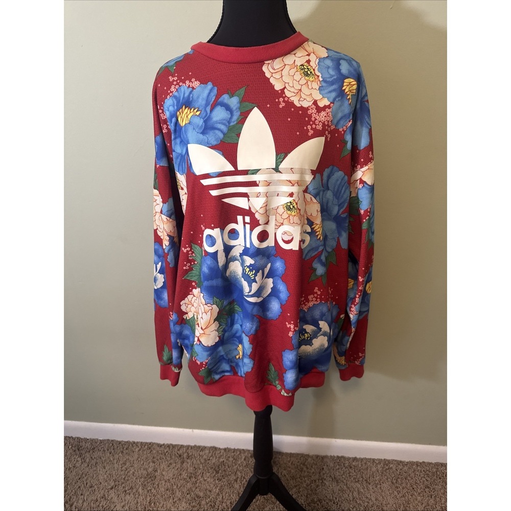 Adidas Sweatshirt Floral Farm Big Chita Boyfriend Fit Pullover Colorful Women M